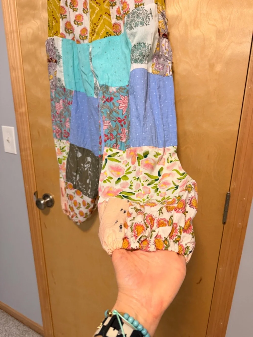 Ashley Taylor Multicolor Patchwork Floral Boho Joggers - OS 100% cotton - Picture 8 of 11